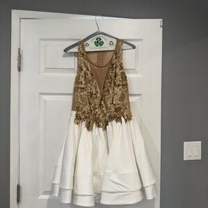 Elegant Gold and White Dress